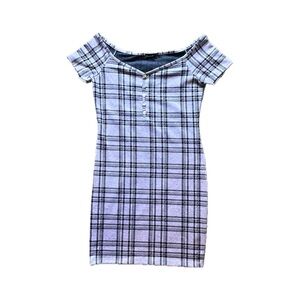 Popular21 Purple Plaid Mini Dress